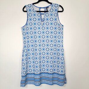 Aqua et Sol Swim Dress Cover Up Large UPF 50+ Mandala Print Beachy Resort